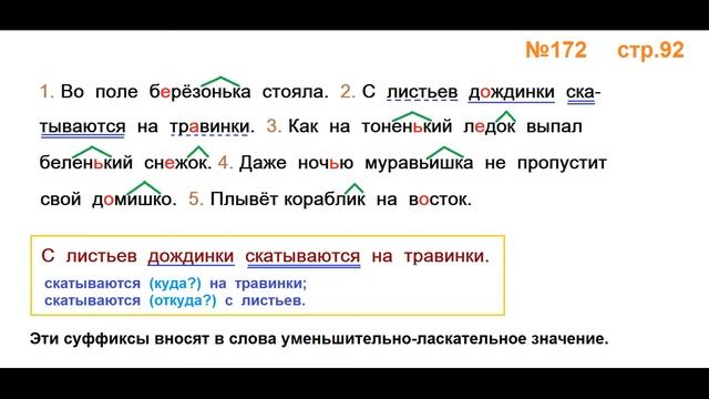 Руский язык учебник. 3 класс. Часть 1. Канакина Упражнение 172 смотреть онлайн
