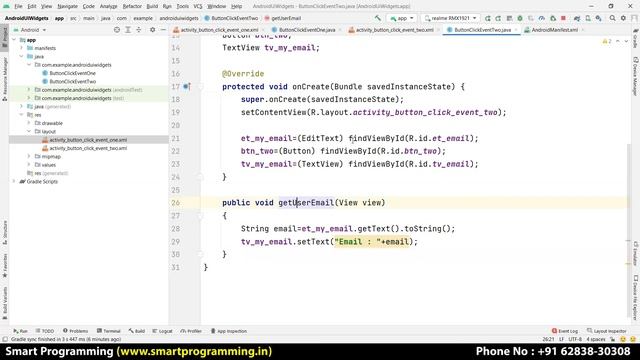 onClick event listener on a Button || Toast in Android || Custom Toast - Android Studio Tutorial #6 смотреть онлайн
