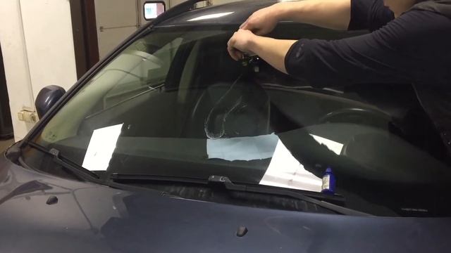 Результаты ремонта трещины лобовой Volvo XC70 смотреть онлайн