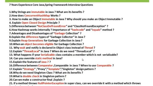 7 Years Experience Java,Spring Framework Interview Questions смотреть онлайн