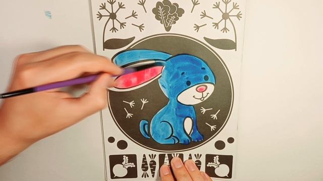Раскрашиваем Зайчика акварелью (для детей) смотреть онлайн