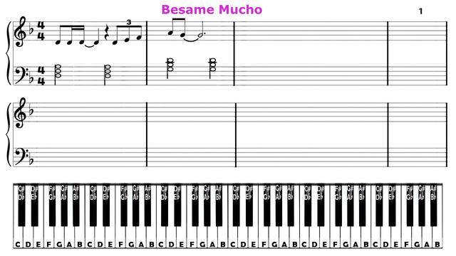 Besame Mucho - Slowly - Piano Tutorial - Consuelo Velázquez Torres