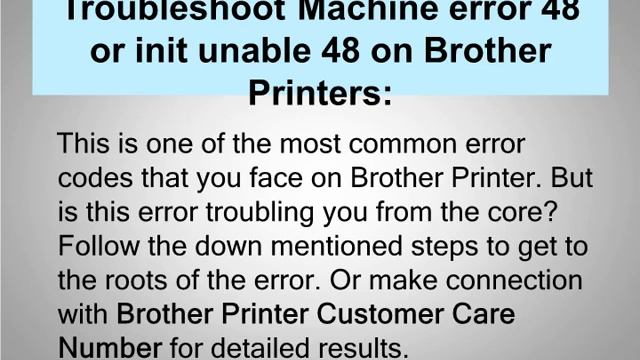 Steps to Fix Brother Printer Unable to print error 48 смотреть онлайн