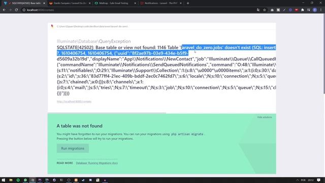 Laravel do Zero - Queues (filas), Envio de e-mail e Insert no Banco de Dados #004 смотреть онлайн
