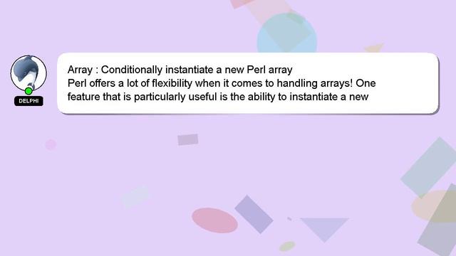 Array : Conditionally instantiate a new Perl array смотреть онлайн