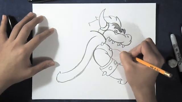 как рисовать дракон баузер - Марио смотреть онлайн