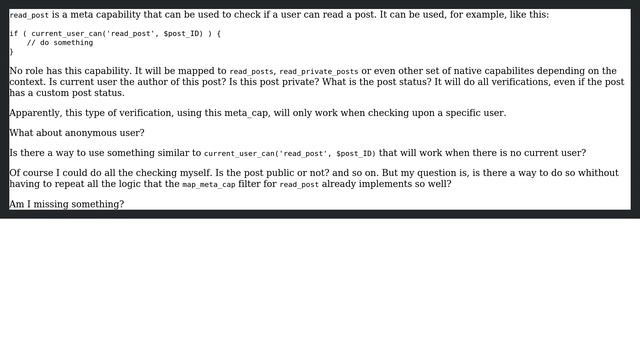 Wordpress: read_post meta capability for anonymous users смотреть онлайн