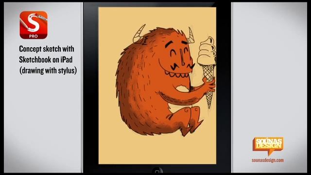 Concept sketch with Sketchbook on iPad (drawing with stylus/pen) - video #3 смотреть онлайн