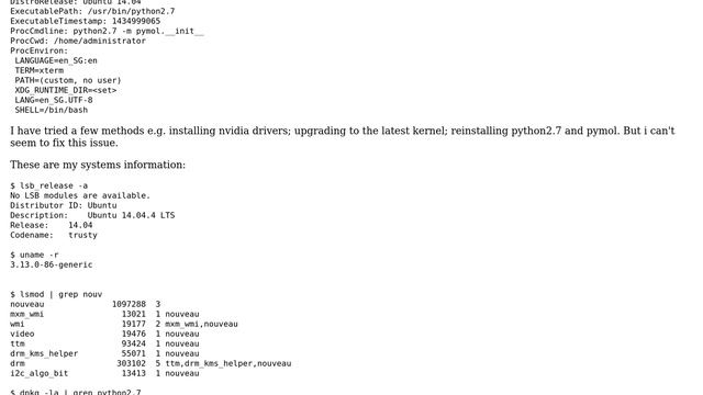 Ubuntu: Python 2.7 crashes in pymol application смотреть онлайн