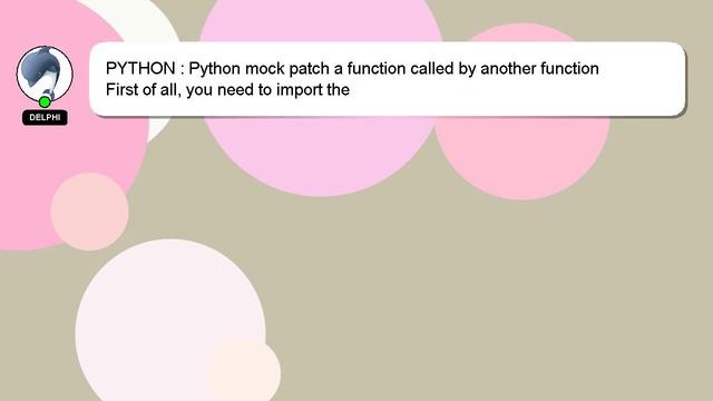 PYTHON : Python mock patch a function called by another function смотреть онлайн