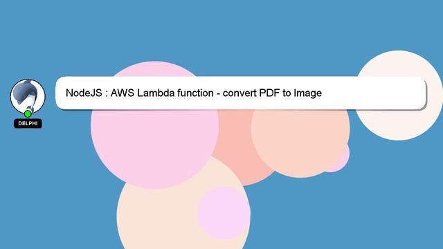 NodeJS : AWS Lambda function - convert PDF to Image смотреть онлайн