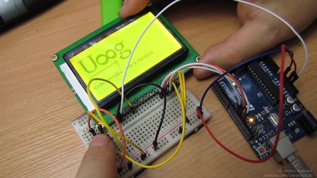 Подключение дисплея LCD12864B на ST7920 к Arduino по SPI смотреть онлайн