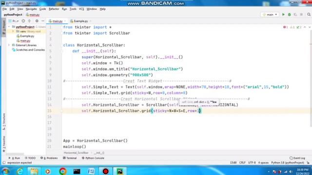 Tkinter Horizontal Scrollbar смотреть онлайн