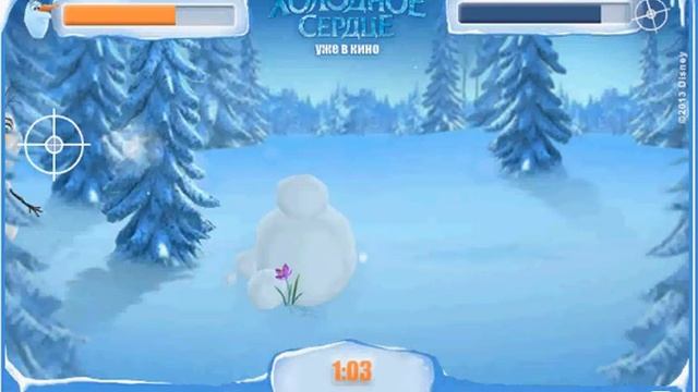 Игры Холодное сердце - кинь снежок и танцы с оловом смотреть онлайн