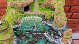 Диорама побережья из эпоксидной смолы.