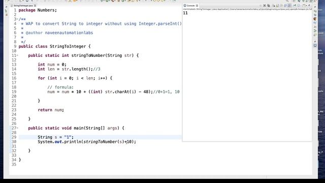 String to Number without using Integer.parseInt() method смотреть онлайн