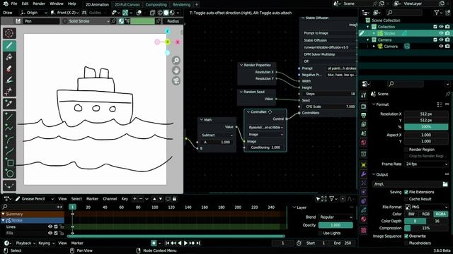 Turn a Simple Sketch to AI Video with Blender & Dream Textures 0.2.0 (Stable Diffusion) смотреть онлайн
