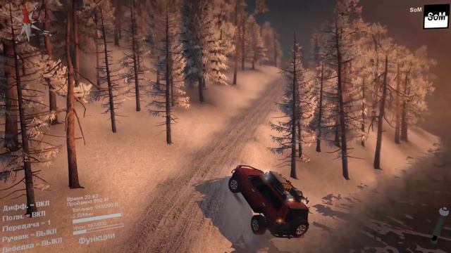 Spintires Сравнил проходимость на снегу в игре и реальной жизни. Типа VLOG. смотреть онлайн