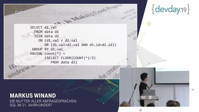 Dev Day 2019: Markus Winand - Die Mutter aller Abfragesprachen: SQL im 21. Jahrhundert смотреть онлайн