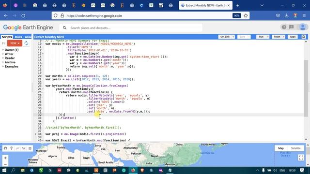 Google Earth Engine 30: Extract Monthly NDVI Values in CSV | Beginners смотреть онлайн