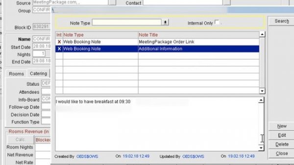 MeetingPackage.com & Opera Sales & Catering two-way integration