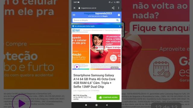 Smartphone Samsung Galaxy A14 64 GB Prata 4G Octa-Core 4GB RAM 6,6" Câm. Tripla + Selfie 13MP Dual смотреть онлайн