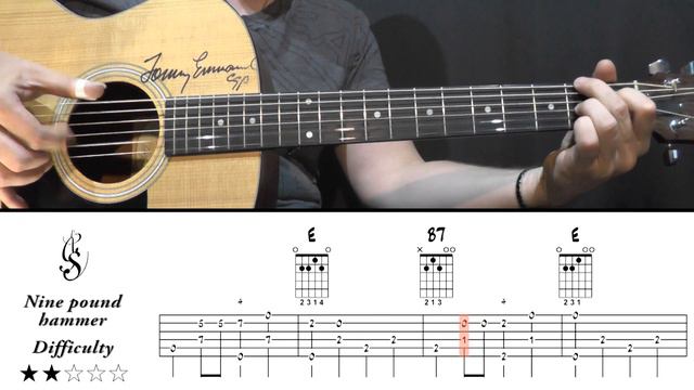 Nine pound hammer - Acoustic Guitar Tutorial смотреть онлайн