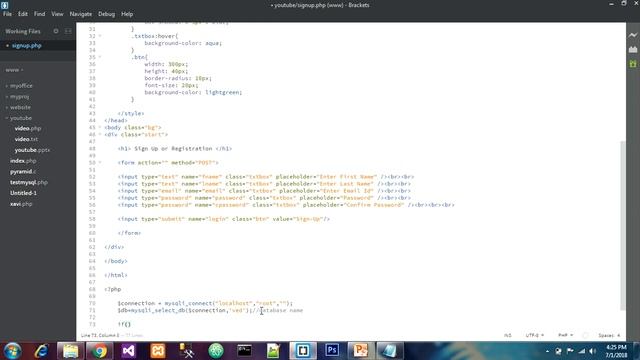 Php Sign Up form / Registration form with confirm password and email existing смотреть онлайн