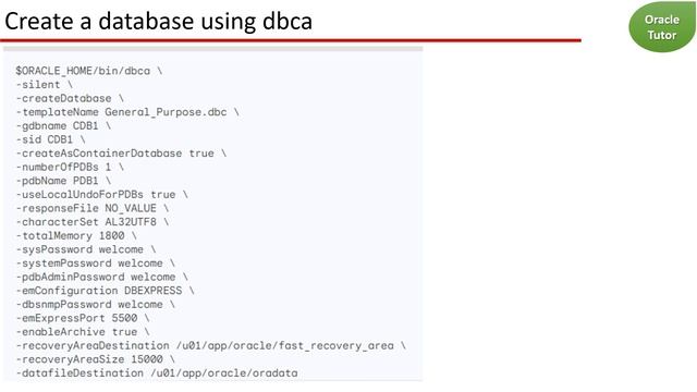 Using DBCA in silent mode to create and delete database смотреть онлайн