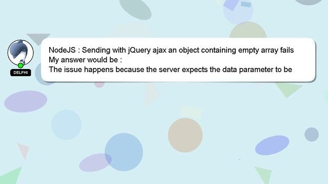 NodeJS : Sending with jQuery ajax an object containing empty array fails смотреть онлайн