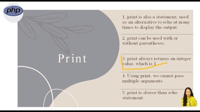 Difference Between echo & print in PHP смотреть онлайн