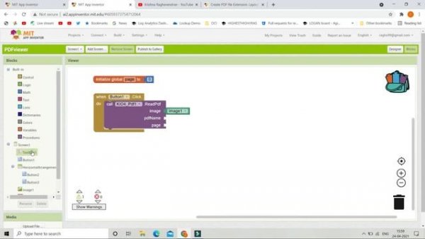 Create PDF Viewer Mobile App || MIT App Inventor || Extensions || By Krishna Raghavendran