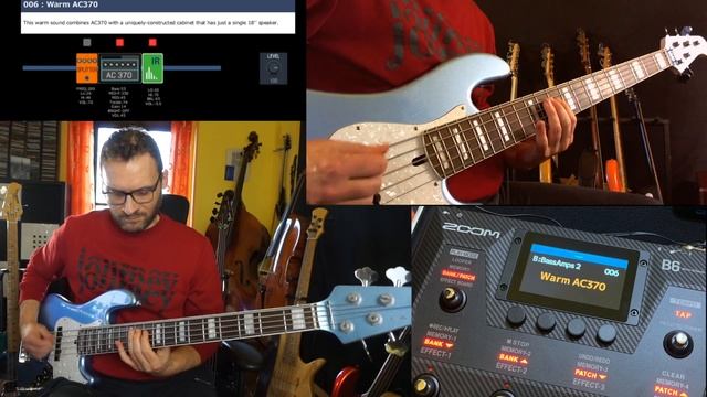 Zoom B6 provo i 12 simulatori di Ampli con 3 tecniche (finger, slap e plettro) Audio - Test смотреть онлайн