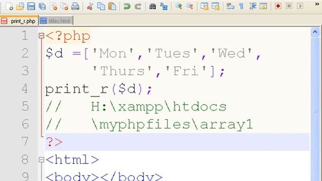 PHP arrays print_r смотреть онлайн