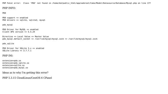 DevOps & SysAdmins: PHP Fatal error: Class 'PDO' not found смотреть онлайн