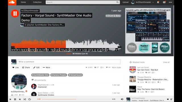 SynthMaster One Vorpalsound Drum and Bass factory presets смотреть онлайн