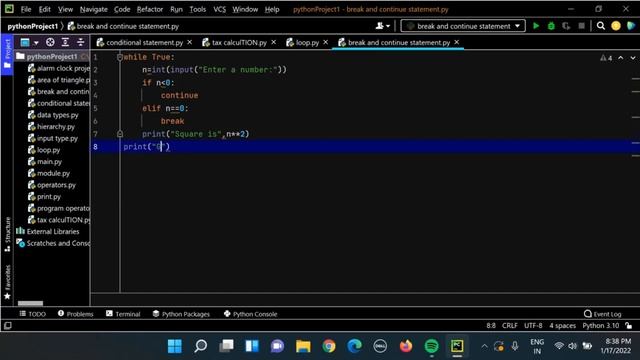 "continue" and "break" statements in python | Python Basics | Part 13 смотреть онлайн