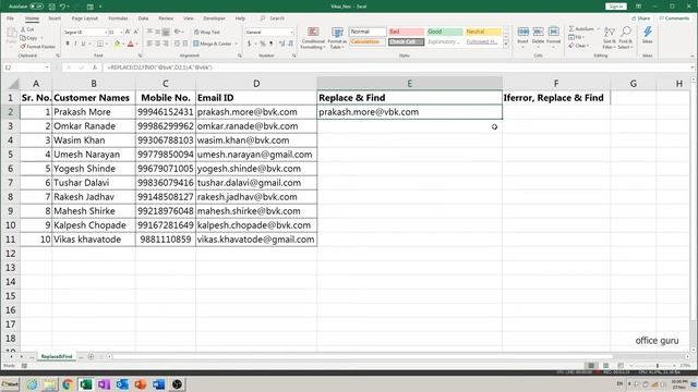 Find and Replace Function in Excel | Excel For Data Entry смотреть онлайн