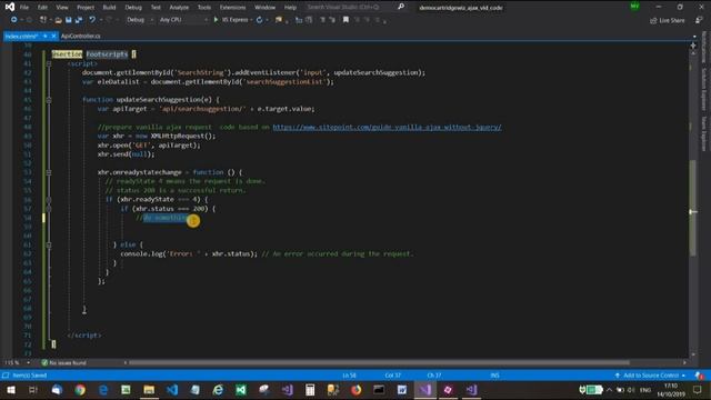 ASP.NET Core MVC: implement datalist search suggestions with AJAX to API смотреть онлайн