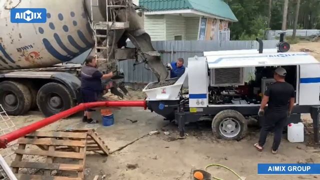 Россия: прицепной бетононасос дизельный 40 м3/ч @aimix853 смотреть онлайн