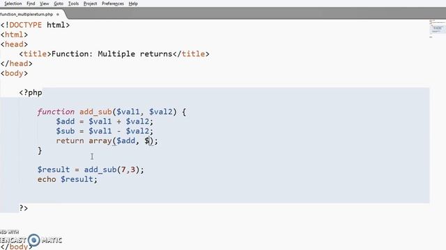 PHP For Beginners: Return Multiple Values From Functions, using Arrays смотреть онлайн