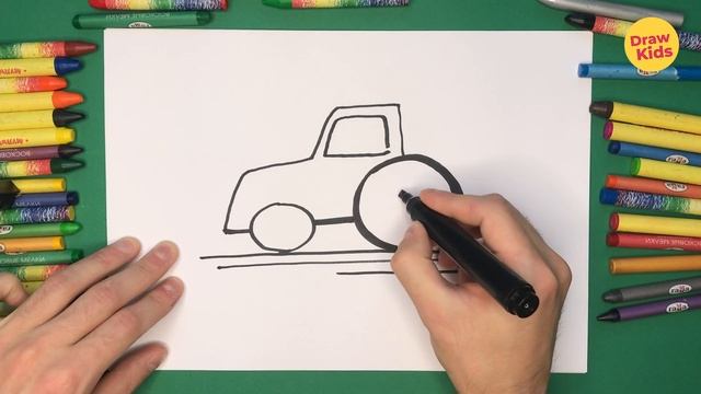 How to draw a tractor | Draw a tractor for kids | Рисуем трактор для детей | Bolalar uchun traktor смотреть онлайн