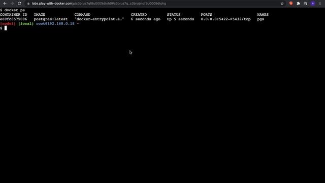 Postgres setup using Docker Playground смотреть онлайн