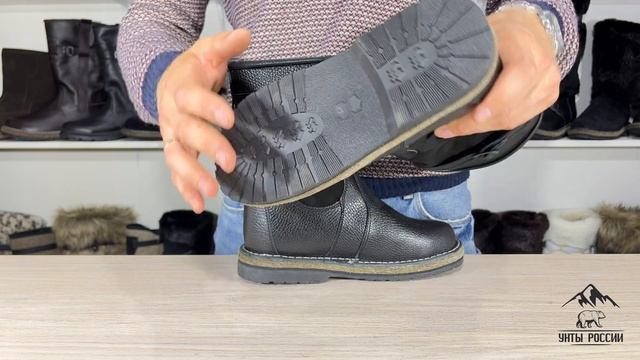 Унты России - монголки подростковые натуральные черные, войлочнорезиновая подошва, код 60066 смотреть онлайн