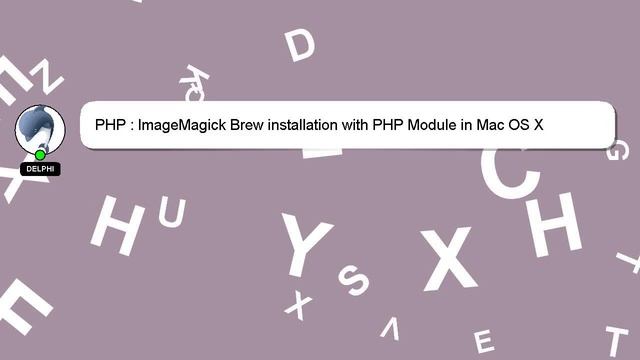 PHP : ImageMagick Brew installation with PHP Module in Mac OS X смотреть онлайн