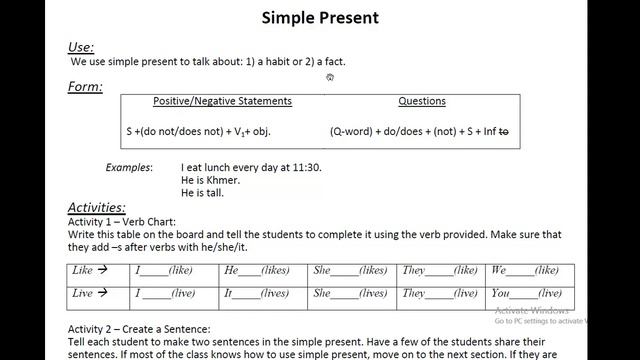 Simple Present OR Present Simple Tense with I, We, You, They, He, She, It & Do, Does смотреть онлайн