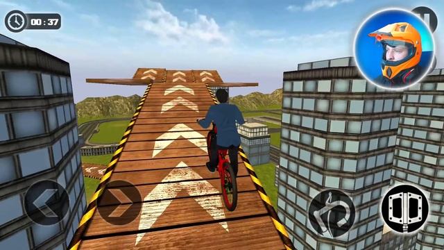 Rooftop Bicycle Stunt Rider 3D Android Gameplay - Extreme Bike Stunts Game смотреть онлайн