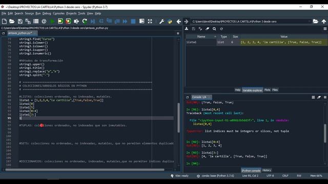 13. Listas o arrays en Python 3 | Estructuras de datos | Curso de Python 3 desde Cero | La Cartilla смотреть онлайн