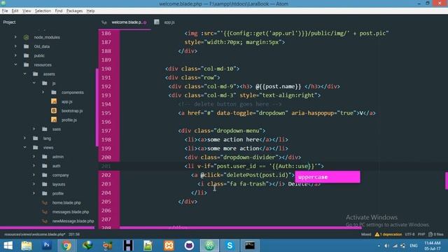 Posts Delete by Users | Pass User ID to Vuejs | Social Networking tutorial in Laravel & Vuejs смотреть онлайн