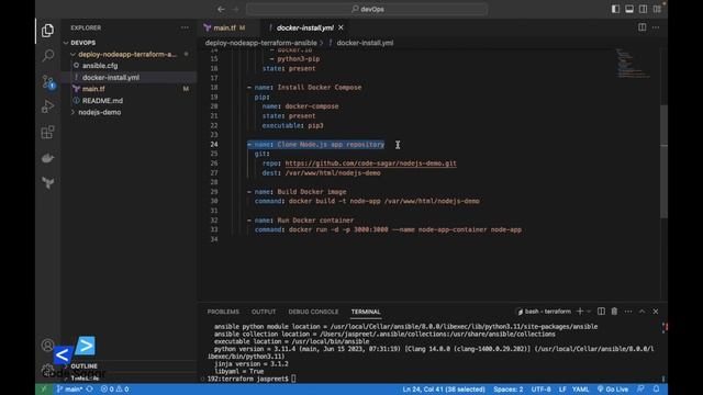 How to Deploy NodeJS App on AWS EC2 Instance using Terraform, Ansible & Docker | DevOps tutorials смотреть онлайн